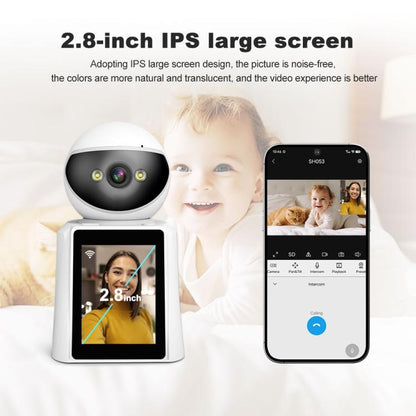 Srihome SH053 4MP 2.8 inch IPS Screen Smart Video Calling IP Camera Baby Monitor(EU Plug) by SriHome