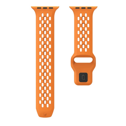 For Apple Watch SE 44mm Oval Holes Fluororubber Watch Band(Orange) by bashfashion