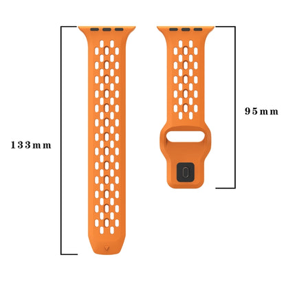 For Apple Watch Series 3 42mm Oval Holes Fluororubber Watch Band(Starlight) by bashfashion