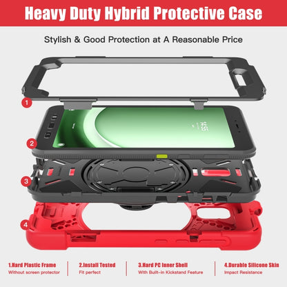 For Samsung Galaxy Tab Active5 X300 Rotary Grip Silicone Hybrid PC Tablet Case with Shoulder Strap(Red) by bashfashion