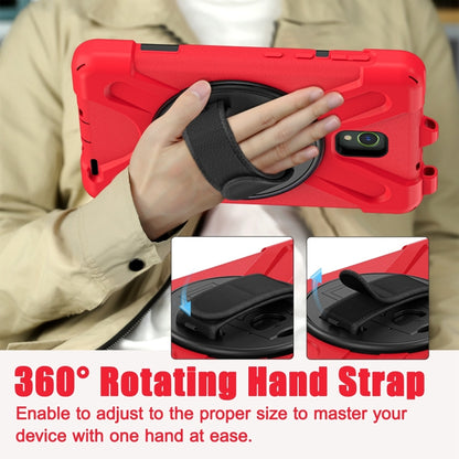 For Samsung Galaxy Tab Active5 X300 Rotary Grip Silicone Hybrid PC Tablet Case with Shoulder Strap(Red) by bashfashion