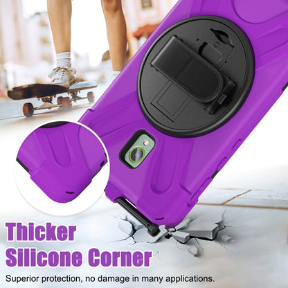 For Samsung Galaxy Tab Active5 X300 Rotary Grip Silicone Hybrid PC Tablet Case with Shoulder Strap(Purple) by bashfashion