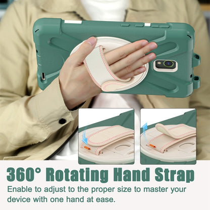 For Samsung Galaxy Tab Active5 X300 Rotary Grip Silicone Hybrid PC Tablet Case with Shoulder Strap(Emerald Green) by bashfashion