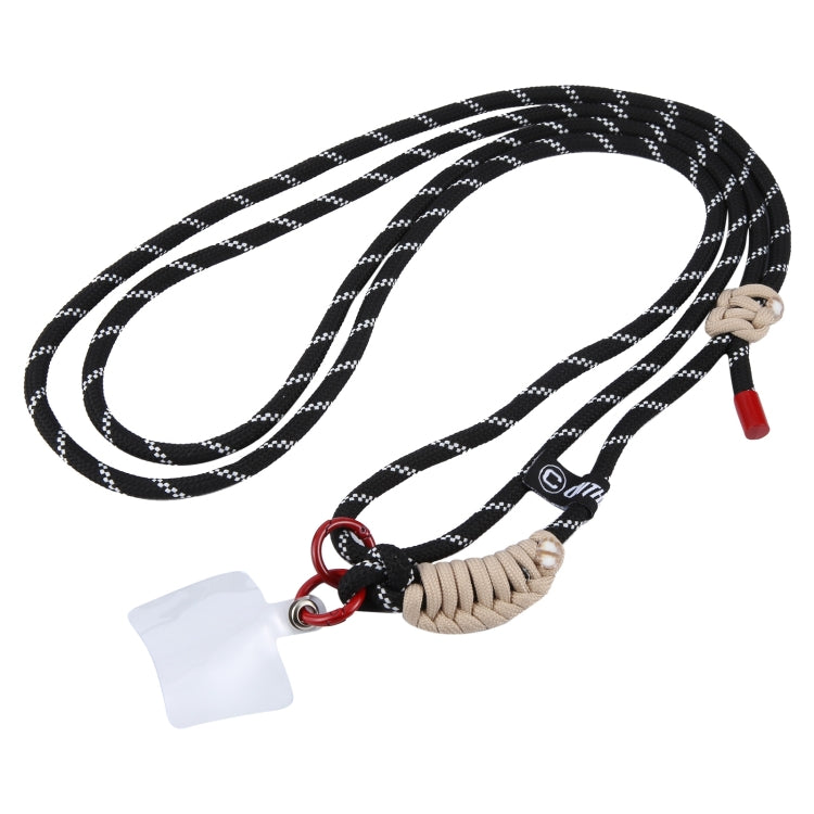 Hinge Adjustable Crossbody Mobile Phone Long Lanyard(Black White) by bashfashion