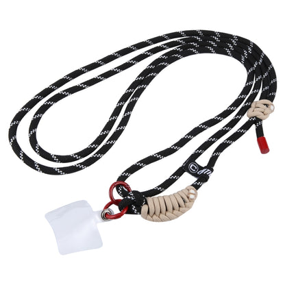 Hinge Adjustable Crossbody Mobile Phone Long Lanyard(Black White) by bashfashion