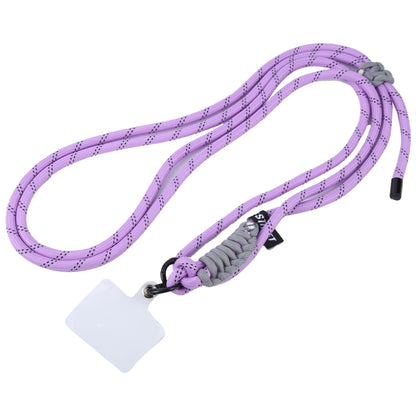 Hinge Adjustable Crossbody Mobile Phone Long Lanyard(Purple Black) by bashfashion