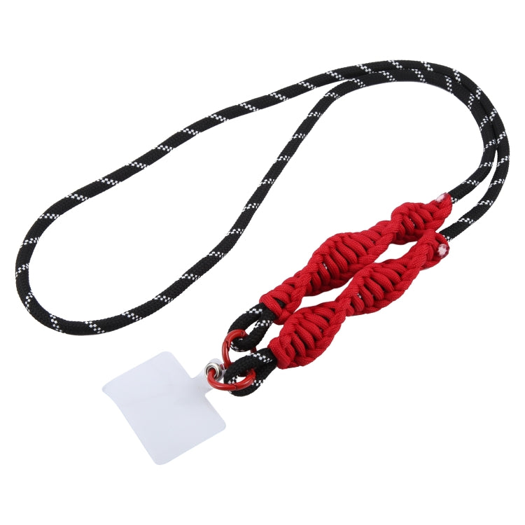 Spiral Crossbody Mobile Phone Long Lanyard(Black Red) by bashfashion