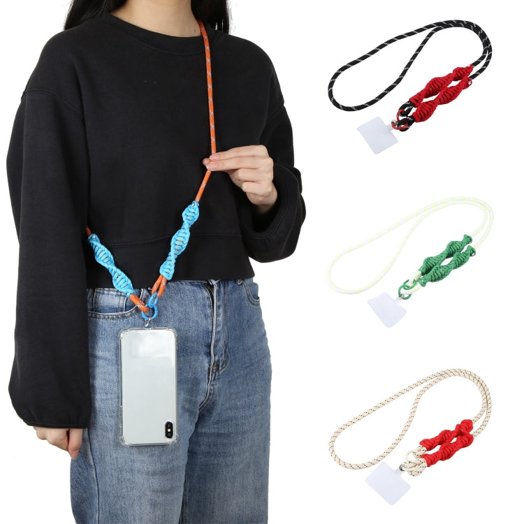 Spiral Crossbody Mobile Phone Long Lanyard(Black White Red) by bashfashion