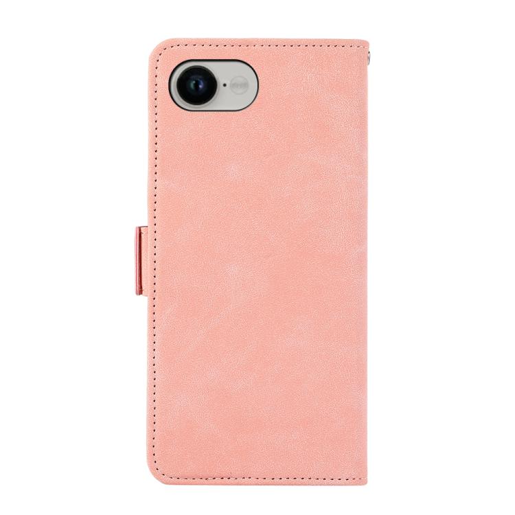 For iPhone 16e ABEEL Frosted Magnetic RFID Leather Phone Case(Pink) by bashfashion