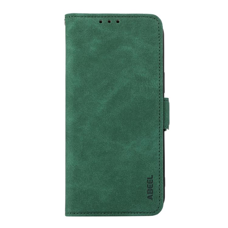 For iPhone 16e ABEEL Frosted Magnetic RFID Leather Phone Case(Green) by bashfashion