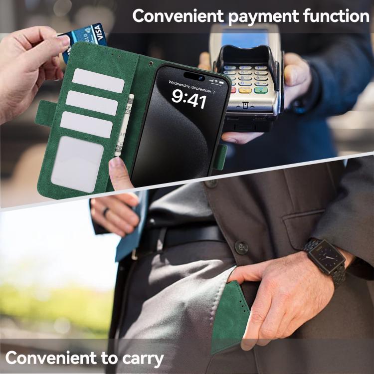 For iPhone 16e ABEEL Frosted Magnetic RFID Leather Phone Case(Green) by bashfashion