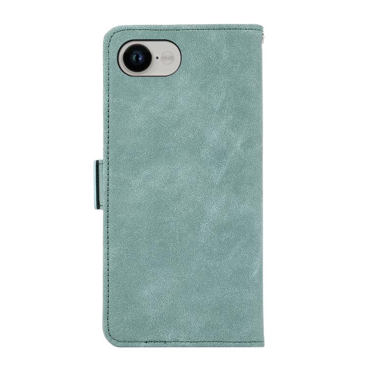 For iPhone 16e ABEEL Frosted Magnetic RFID Leather Phone Case(Cyan) by bashfashion