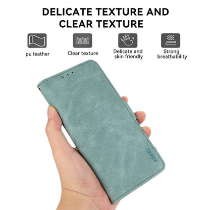For iPhone 16e ABEEL Frosted Magnetic RFID Leather Phone Case(Cyan) by bashfashion