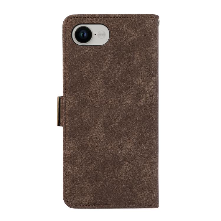 For iPhone 16e ABEEL Frosted Magnetic RFID Leather Phone Case(Brown) by bashfashion
