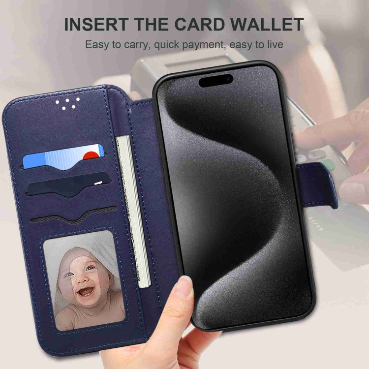 For iPhone 14 / 13 ESEBLE E1 Nappa Texture MagSafe Holder Leather Phone Case(Dark Blue) by ESEBLE