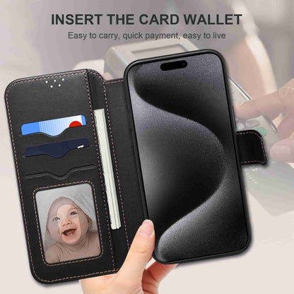 For iPhone 15 Pro ESEBLE E1 Nappa Texture MagSafe Holder Leather Phone Case(Black) by ESEBLE