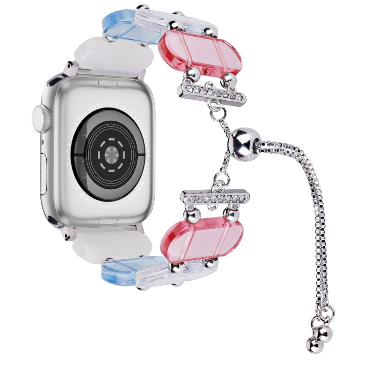 For Apple Watch SE 2023 44mm Resin Retractable Chain Watch Band(Colors) by bashfashion