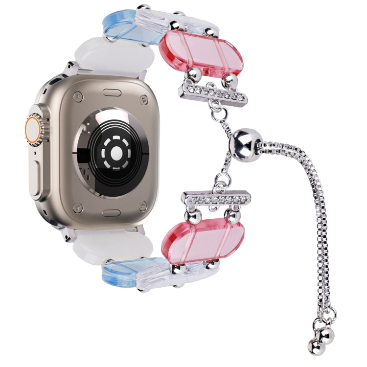 For Apple Watch Ultra 2 49mm Resin Retractable Chain Watch Band(Colors) by bashfashion