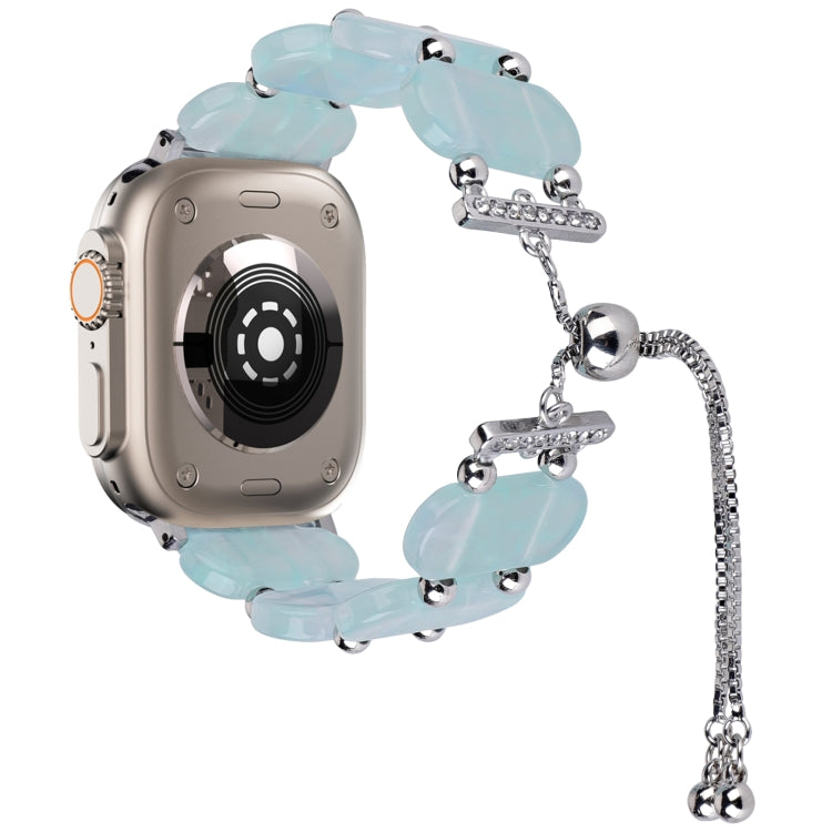 For Apple Watch Ultra 2 49mm Resin Retractable Chain Watch Band(Ice Blue) by bashfashion