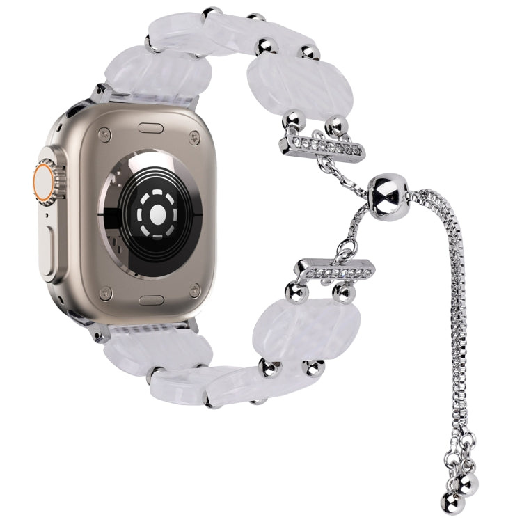 For Apple Watch Ultra 2 49mm Resin Retractable Chain Watch Band(Fluorescent) by bashfashion