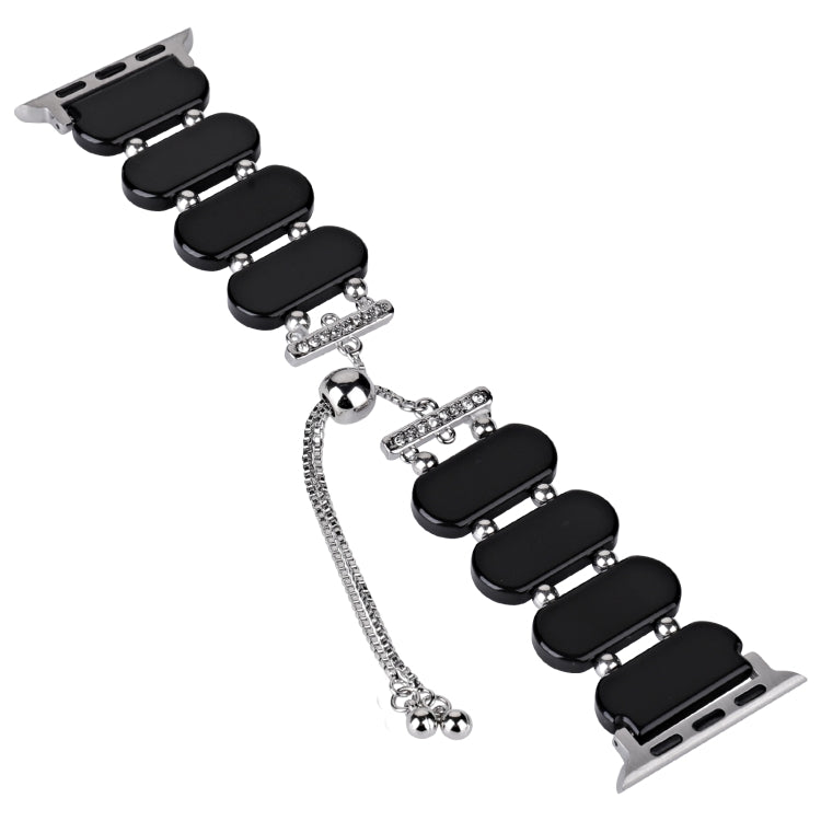 For Apple Watch Ultra 2 49mm Resin Retractable Chain Watch Band(Black) by bashfashion