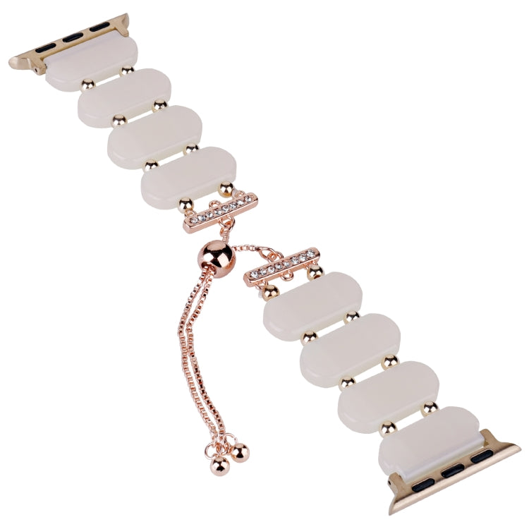 For Apple Watch Ultra 2 49mm Resin Retractable Chain Watch Band(Mermaid Pink) by bashfashion