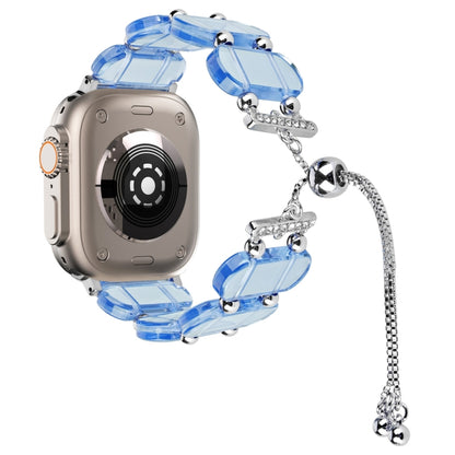 For Apple Watch Ultra 49mm Resin Retractable Chain Watch Band(Blue) by bashfashion