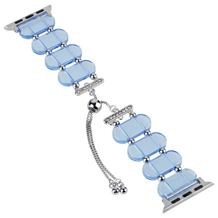 For Apple Watch Ultra 49mm Resin Retractable Chain Watch Band(Blue) by bashfashion