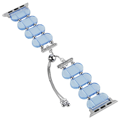 For Apple Watch Ultra 49mm Resin Retractable Chain Watch Band(Blue) by bashfashion