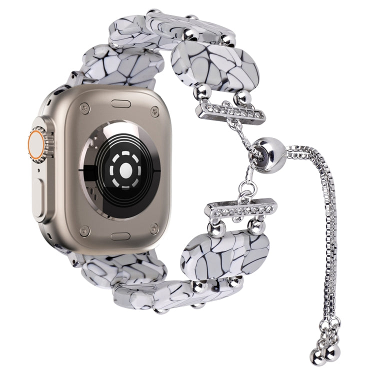 For Apple Watch Ultra 49mm Resin Retractable Chain Watch Band(Cracks) by bashfashion