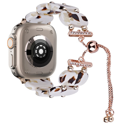 For Apple Watch Ultra 49mm Resin Retractable Chain Watch Band(Nougat) by bashfashion