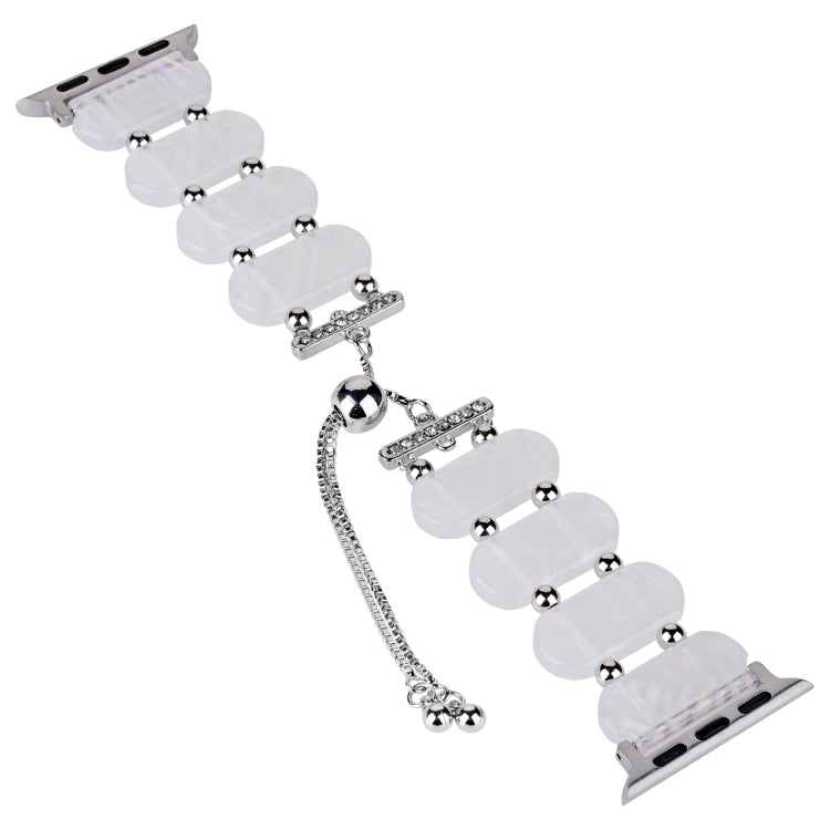 For Apple Watch Series 7 45mm Resin Retractable Chain Watch Band(Fluorescent) by bashfashion