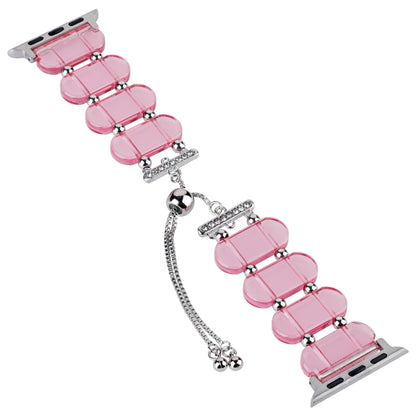 For Apple Watch SE 40mm Resin Retractable Chain Watch Band(Pink) by bashfashion