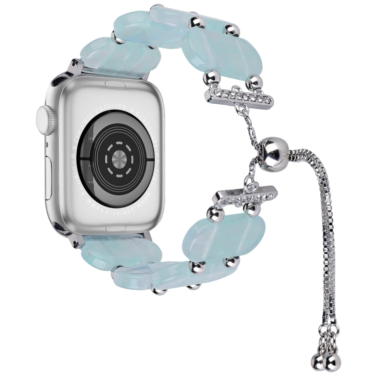 For Apple Watch SE 40mm Resin Retractable Chain Watch Band(Ice Blue) by bashfashion