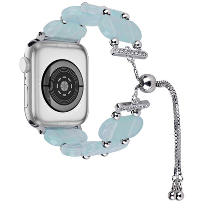 For Apple Watch SE 40mm Resin Retractable Chain Watch Band(Ice Blue) by bashfashion