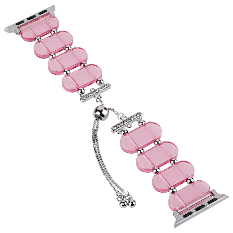 For Apple Watch Series 2 38mm Resin Retractable Chain Watch Band(Pink) by bashfashion
