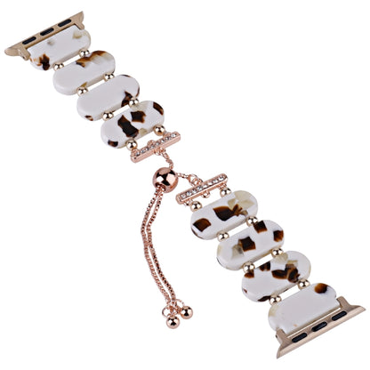 For Apple Watch Series 2 38mm Resin Retractable Chain Watch Band(Nougat) by bashfashion