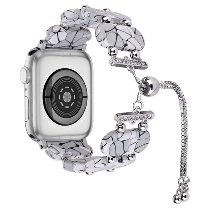 For Apple Watch 42mm Resin Retractable Chain Watch Band(Cracks) by bashfashion