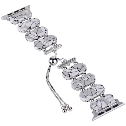For Apple Watch 42mm Resin Retractable Chain Watch Band(Cracks) by bashfashion