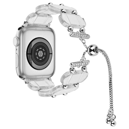 For Apple Watch 38mm Resin Retractable Chain Watch Band(Transparent) by bashfashion