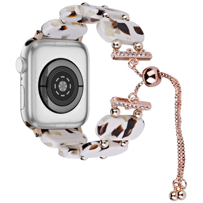 For Apple Watch 38mm Resin Retractable Chain Watch Band(Nougat) by bashfashion