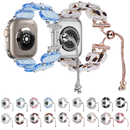 For Apple Watch Series 2 38mm Resin Retractable Chain Watch Band(Pearl White) by bashfashion