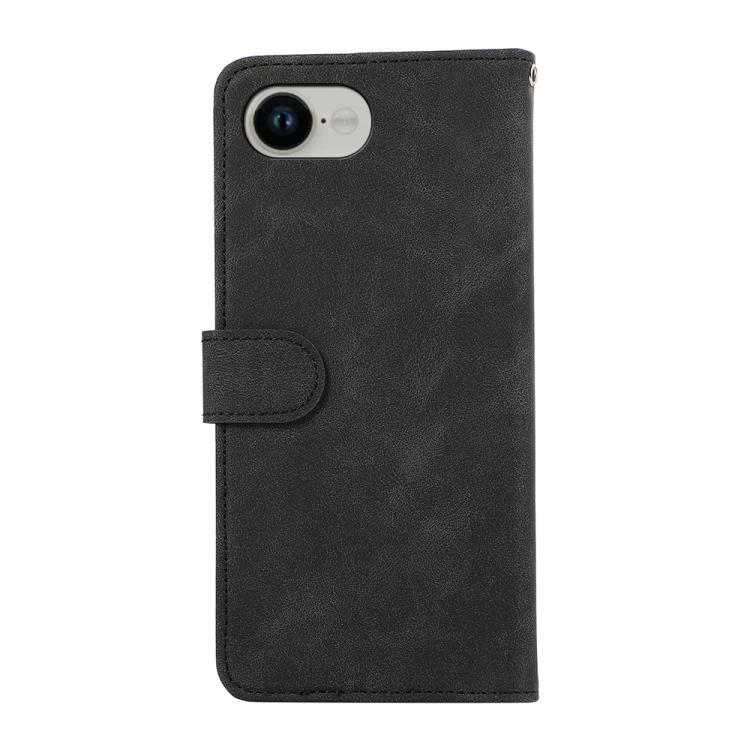 For iPhone 16e ABEEL Color Block Magnetic RFID Leather Phone Case(Black-Green) by bashfashion