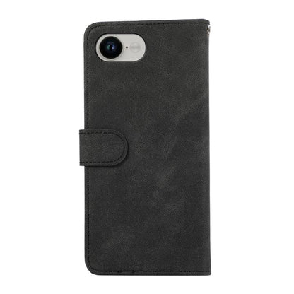 For iPhone 16e ABEEL Color Block Magnetic RFID Leather Phone Case(Black-Green) by bashfashion