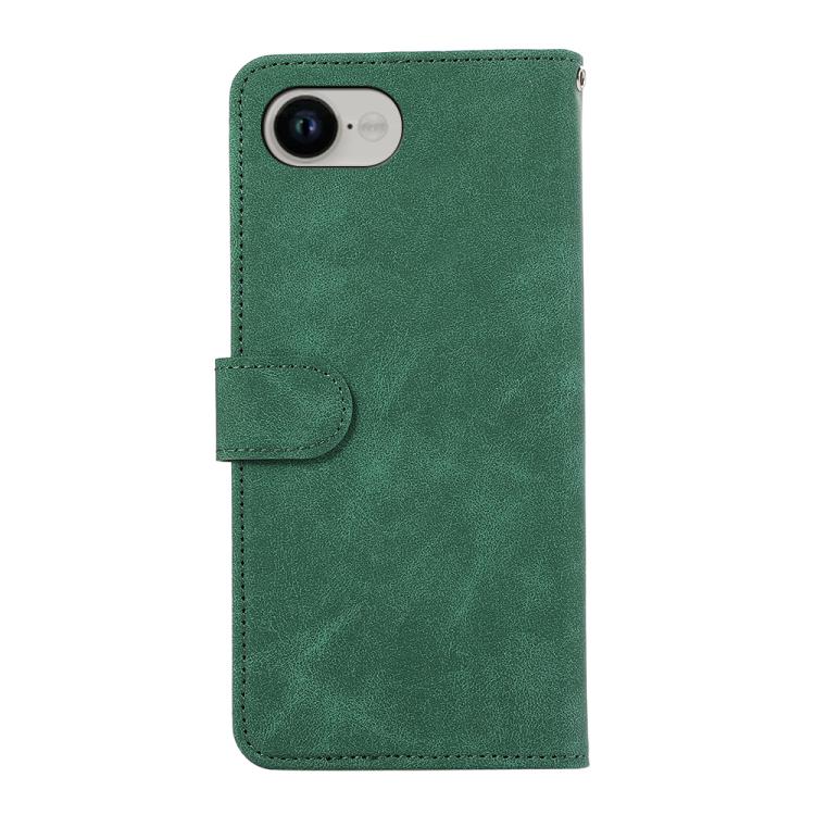For iPhone 16e ABEEL Color Block Magnetic RFID Leather Phone Case(Green-Black) by bashfashion