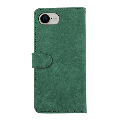 For iPhone 16e ABEEL Color Block Magnetic RFID Leather Phone Case(Green-Black) by bashfashion