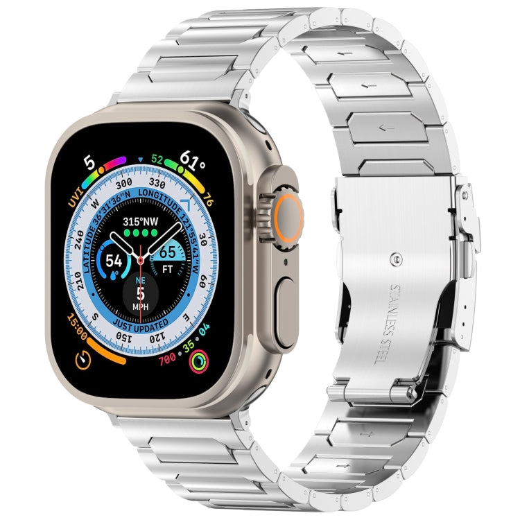 For Apple Watch Ultra 2 49mm I-Shaped Titanium Metal Watch Band(Mirror Silver) by bashfashion