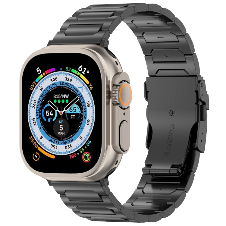 For Apple Watch Ultra 49mm I-Shaped Titanium Metal Watch Band(Black) by bashfashion