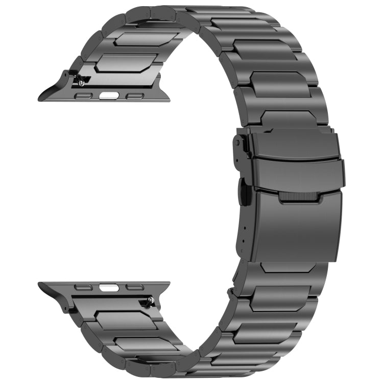For Apple Watch Ultra 49mm I-Shaped Titanium Metal Watch Band(Black) by bashfashion