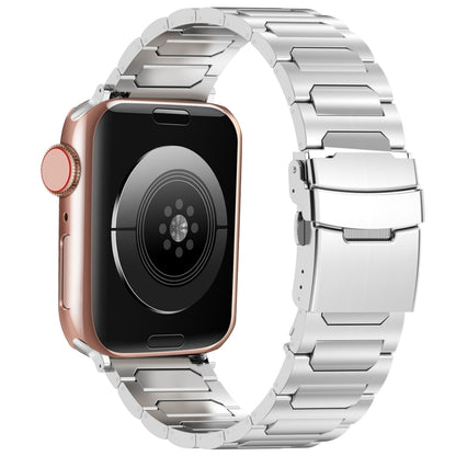 For Apple Watch Series 8 41mm I-Shaped Titanium Metal Watch Band(Mirror Silver) by bashfashion